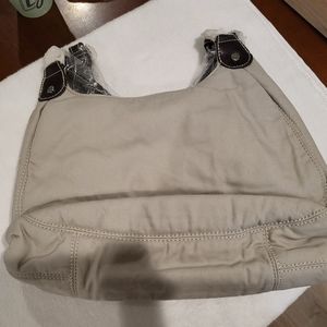 Thirty One 5th Avenue Taupe Beige Purse Shoulder Bag Brown Leather Straps